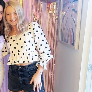 Vestique Polka Dot Crop Top